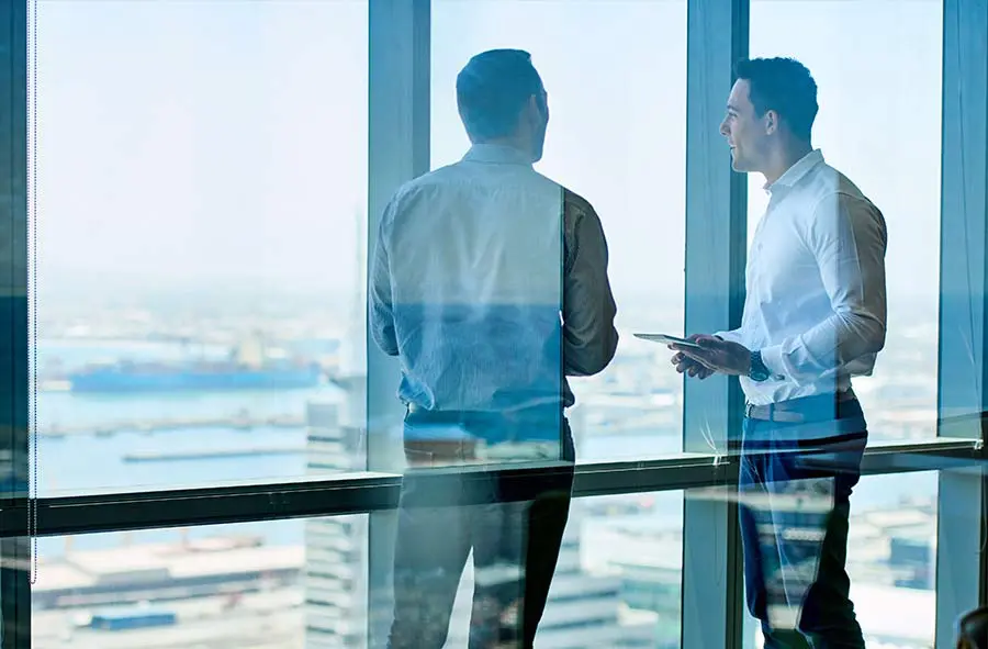 General Liability Discussion between two business men